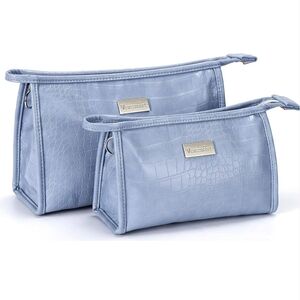 NWOT Blue Cosmetic Bag Set